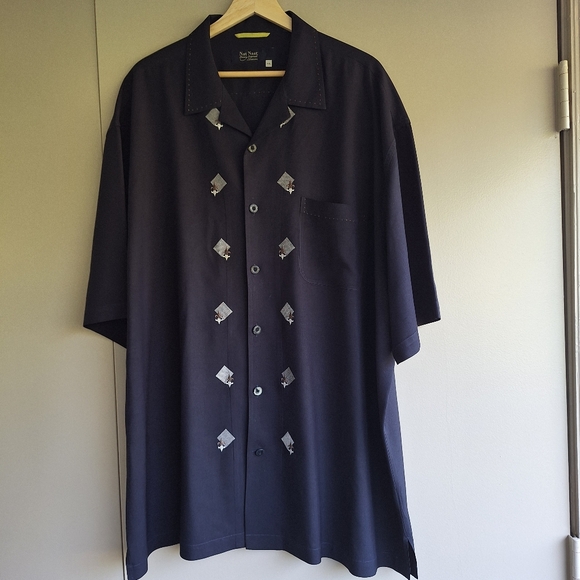 Nat Nast Luxury Originals 1946 Silk Button-Down Men's Shirt 100% silk XXL